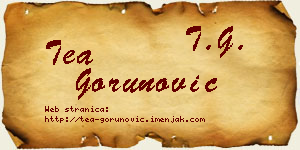 Tea Gorunović vizit kartica